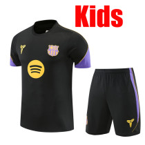 26/27BAR Co-branded Edition Black Kids Training sleeve Black Shorts Suit#童装