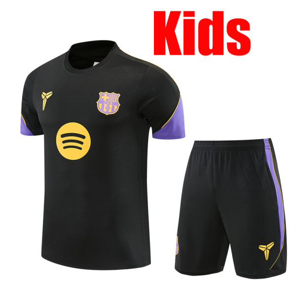 26/27BAR Co-branded Edition Black Kids Training sleeve Black Shorts Suit#童装