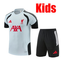 26/27 LIV Light Grey Kids Training sleeve Black Shorts Suit#童装