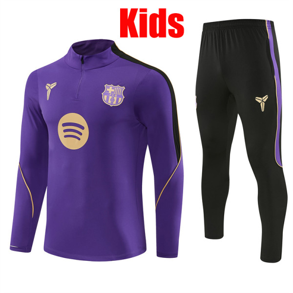26/27 BAR Co-branded Edition Purple Kids Half Pull Tracksuit (童装半拉链)