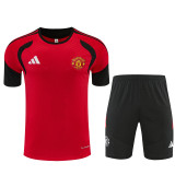26/27 Man Utd Red Training shirt Black Shorts Suit