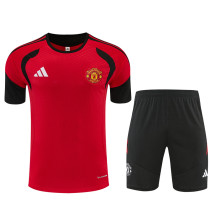 26/27 Man Utd Red Training shirt Black Shorts Suit