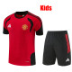 26/27 Man Utd Kids Red Training shirt Black Shorts Suit#童装
