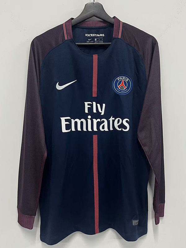 2017/2018 PSG Paris Home Long Sleeve Retro Soccer Jersey