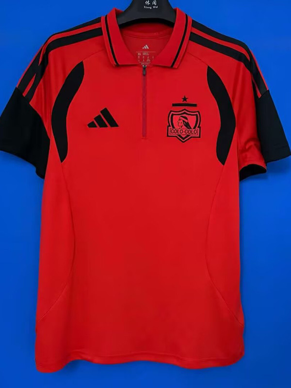 26/27 Colo-Colo Red half-zip Polo Training Shirts