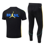 26/27 Brazil Player Version Black Training Shirts Black Pants Suit