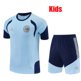 26/27 Ajax Kids Sky Blue Training sleeve Shorts Suit#童装