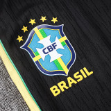 26/27 Brazil Player Version Black Training Shirts Black Pants Suit