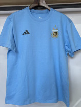 26/27 Argentina Sky Blue Pure Cotton Men's T-shirt#T-35
