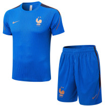 26/27 France  Blue Player Version Training sleeve Shorts Suit