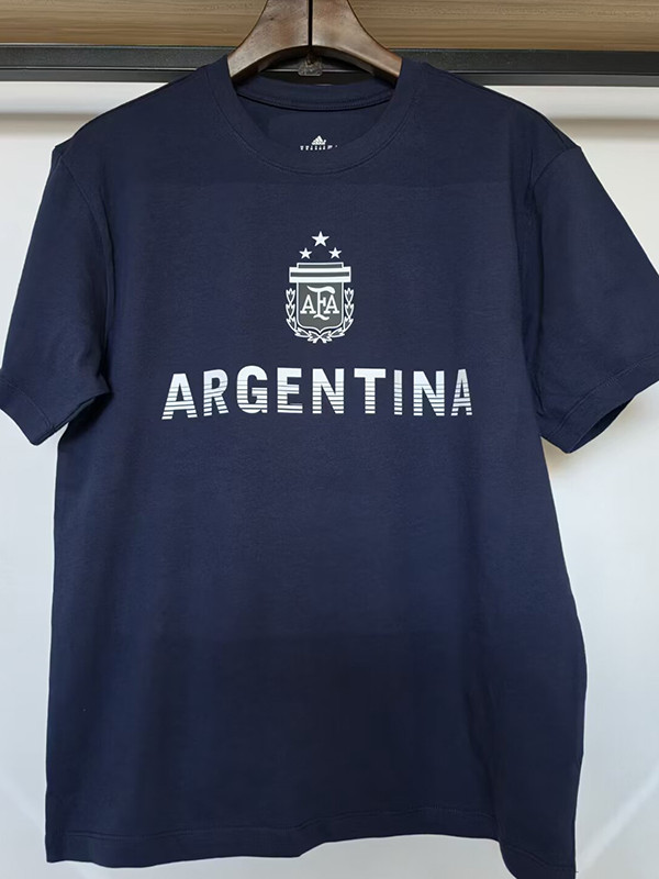 26/27 Argentina Royal Blue Pure Cotton Men's T-shirt#T-35