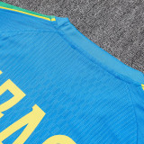 26/27 Brazil Player Version Lake BlueTraining Shirts Green Pants Suit