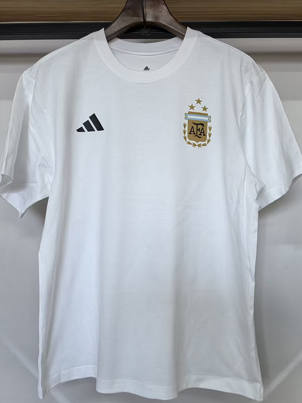 26/27 Argentina White Pure Cotton Men's T-shirt#T-35