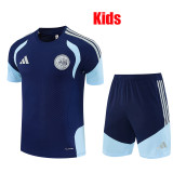 26/27 Ajax Kids Royal Blue Training sleeve Shorts Suit#童装