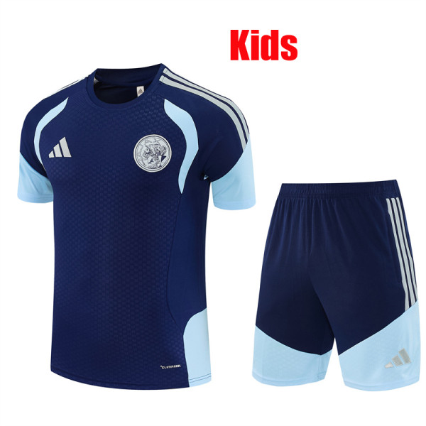 26/27 Ajax Kids Royal Blue Training sleeve Shorts Suit#童装