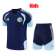 26/27 Ajax Kids Royal Blue Training sleeve Shorts Suit#童装