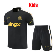 26/27 CHE Kids Black Training sleeve Shorts Suit#童装