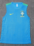 26/27 Brazil Player Version Lake Blue Tank top and Green Pants suit