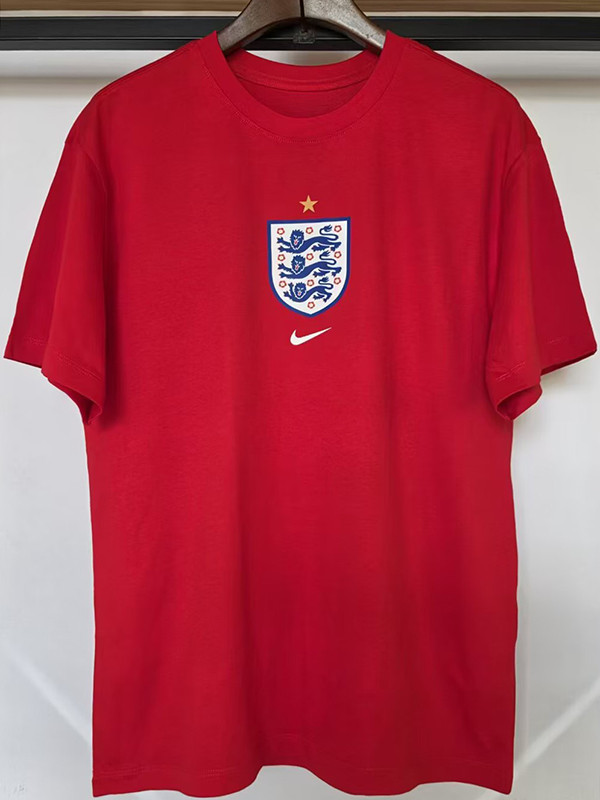 26/27 England Red Pure Cotton Men's T-shirt#T-35