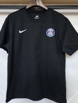 26/27 PSG Black Pure Cotton Men's T-shirt#T-35