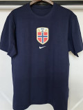 26/27 Norway Dark Blue Pure Cotton Men's T-shirt#T-35