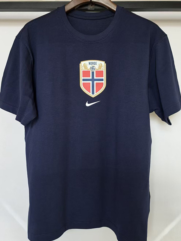 26/27 Norway Dark Blue Pure Cotton Men's T-shirt#T-35