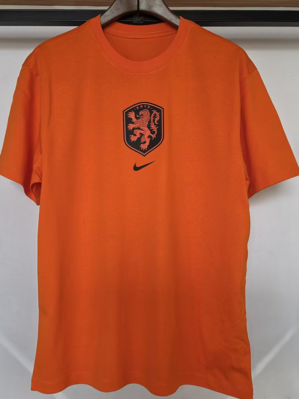 26/27 Netherlands Orange Pure Cotton Men's T-shirt#T-35