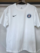 26/27 PSG White Pure Cotton Men's T-shirt#T-35