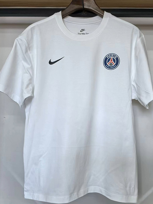 26/27 PSG White Pure Cotton Men's T-shirt#T-35