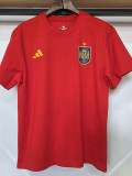 26/27 Spain Red Pure Cotton Men's T-shirt#T-35蓝队标