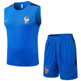 26/27 France  Blue Player Version Blue Tank top Shorts Suit
