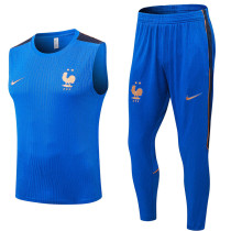 26/27 France Player Version Blue Tank top and Blue Pants suit