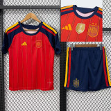 26/27 Spain Home 2 Star Kids Soccer Jersey(两星)