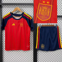 26/27 Spain Home 2 Star Kids Soccer Jersey(两星)