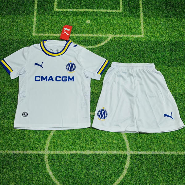 26/27 Marseille Home Kids Soccer Jersey