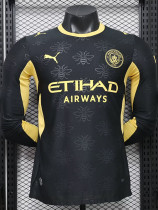 26/27 Man City Black Player Version Long Sleeve Soccer Jersey