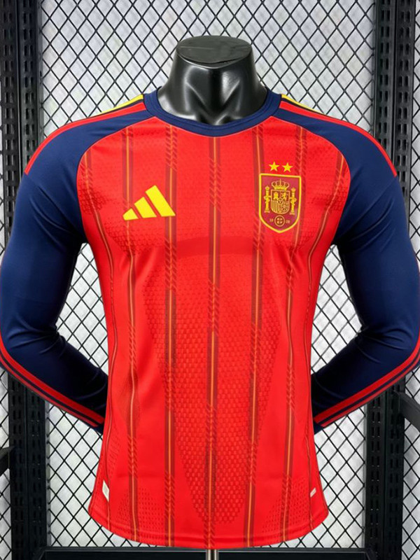 26/27 Spain Home2-Star Player Version Long Sleeve Soccer Jersey(2星)