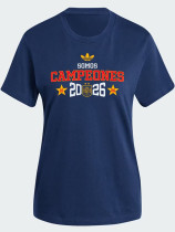 26/27 Spain Royal Blue CAMPEONES Commemorative Edition Pure Cotton Men's T-shirt