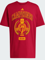 26/27 Spain Red CAMPEONES Commemorative Edition Pure Cotton Men's T-shirt