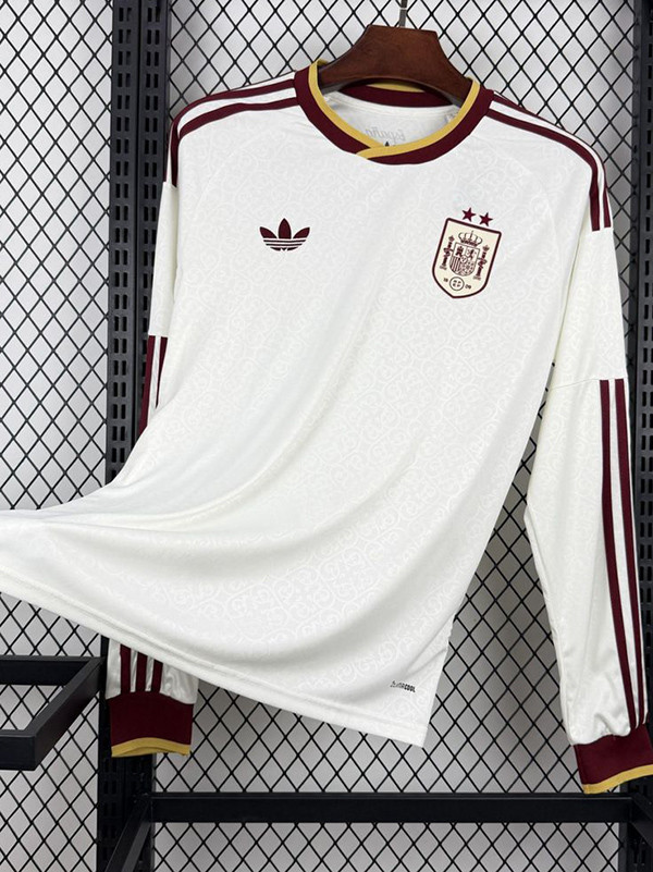 26/27 Spain Away2－Star Long Sleeve Fans Soccer Jersey长袖2星