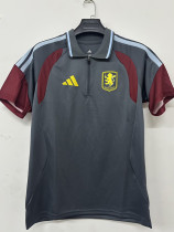 26/27 Aston Villa Grey Half Pull Polo Training Shirt
