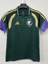 26/27 Saudi Arabia Green Half Pull Polo Training Shirt