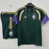 26/27 Saudi Arabia Green Half Pull Polo Training Shirts Suit
