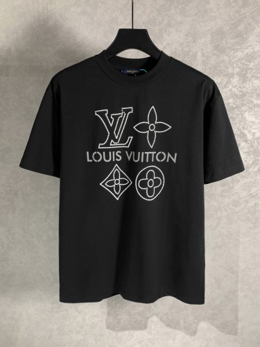 Louis Vuitton Reflective Letter Hot Diamond Print T-Shirts TX03