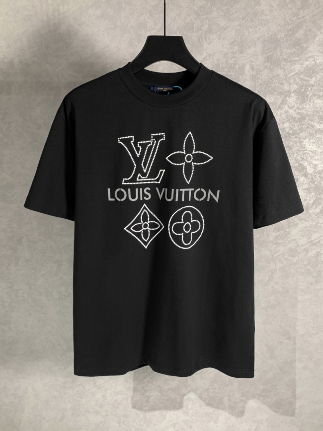 Louis Vuitton Reflective Letter Hot Diamond Print T-Shirts TX03