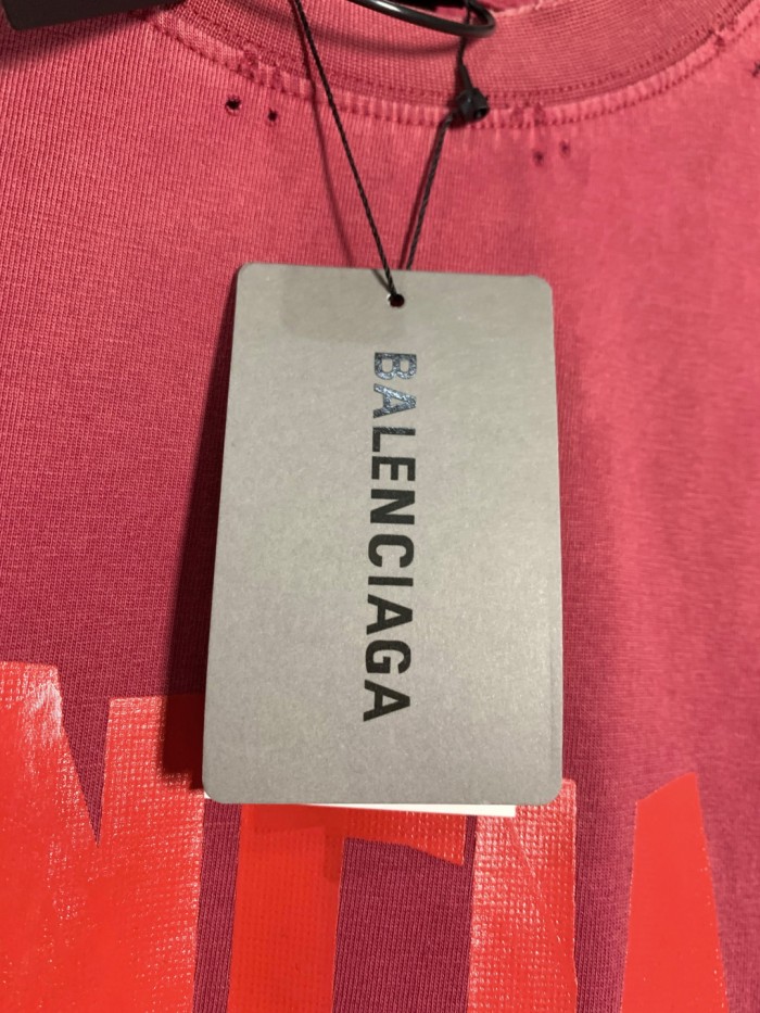 Balenciaga Frayed Adhesive Tape Cotton T-Shirts TX06