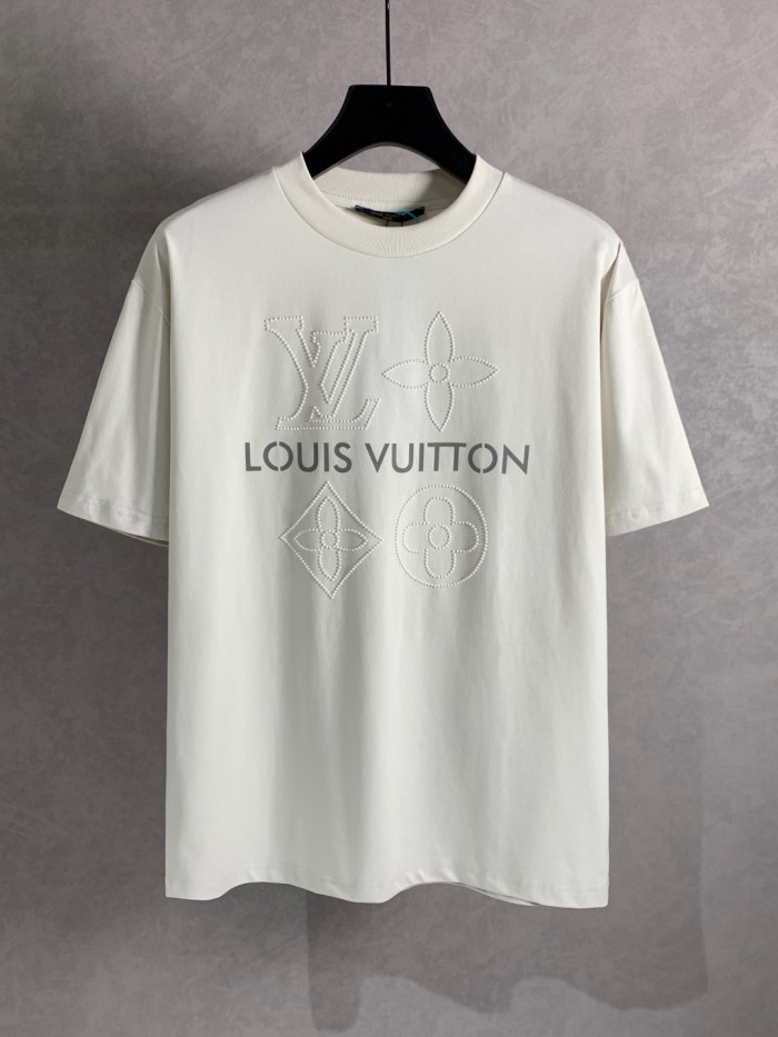 Louis Vuitton Reflective Letter Hot Diamond Print T-Shirts TX03