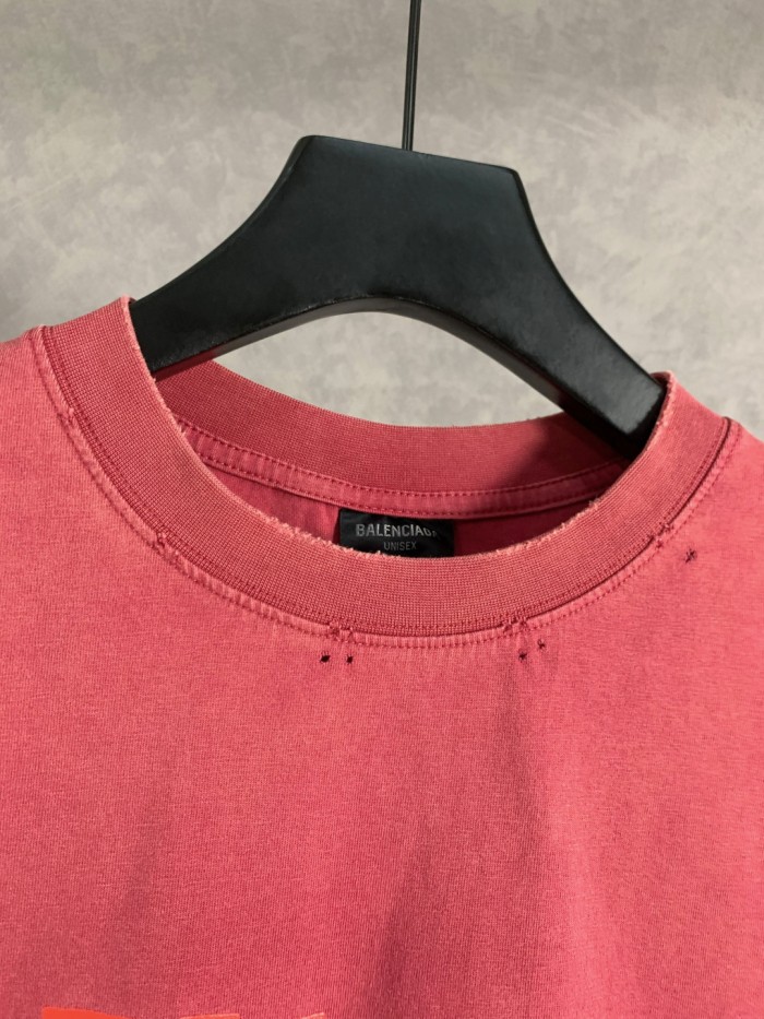 Balenciaga Frayed Adhesive Tape Cotton T-Shirts TX06