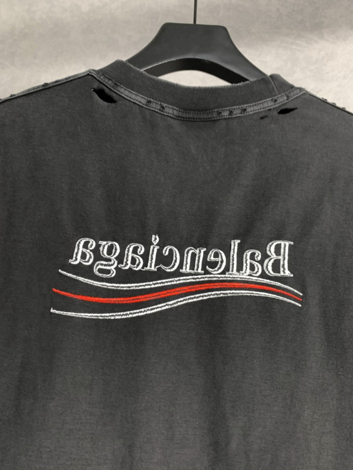 Balenciaga Political Campaign T-shirt Reverse Wear Embroidered Tee