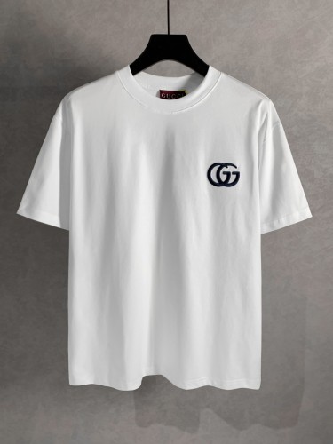 Gucci New Classic Double G Logo Embroidered Cotton T-Shirt